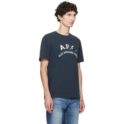 A.p.c. Cotton Crew Neck Short Sleeve T-shirt In Blue