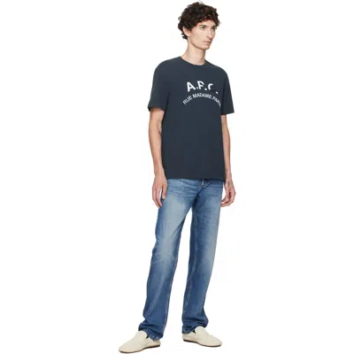 A.p.c. Cotton Crew Neck Short Sleeve T-shirt In Blue