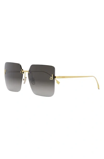 Fendi 59mm Gradient Square Sunglasses In Gold