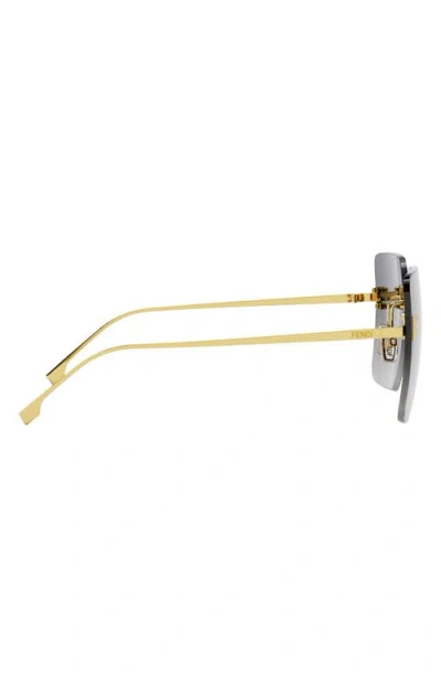 Fendi 59mm Gradient Square Sunglasses In Gold