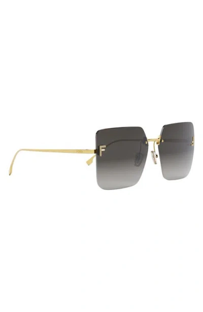 Fendi 59mm Gradient Square Sunglasses In Gold