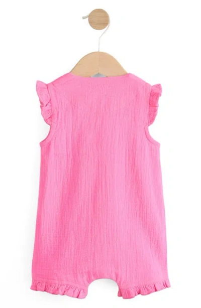 Next Frill Dungaree Romper In Pink