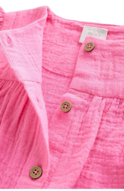 Next Frill Dungaree Romper In Pink