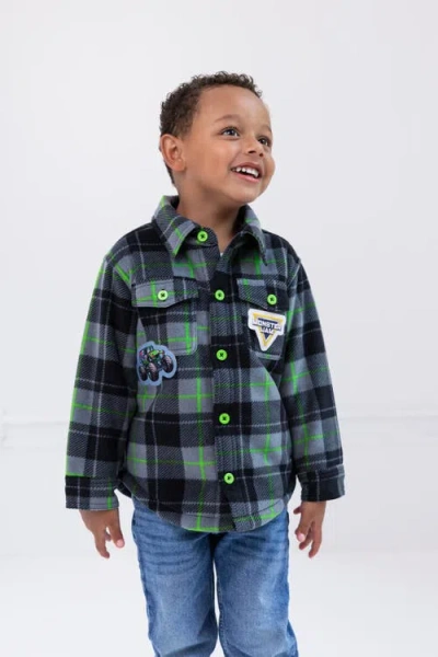 Monster Jam Grave Digger Button Front Shacket In Multi