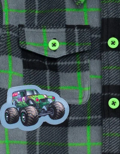 Monster Jam Grave Digger Button Front Shacket In Multi