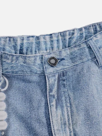 Aelfric Eden Plaid Panel Chain Jorts In Blue