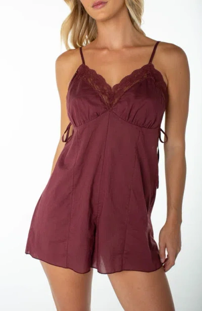 Roxy Moonrise Cotton Romper In Red