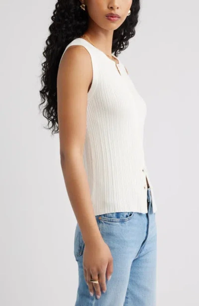 Open Edit Button Front Rib Tank In White