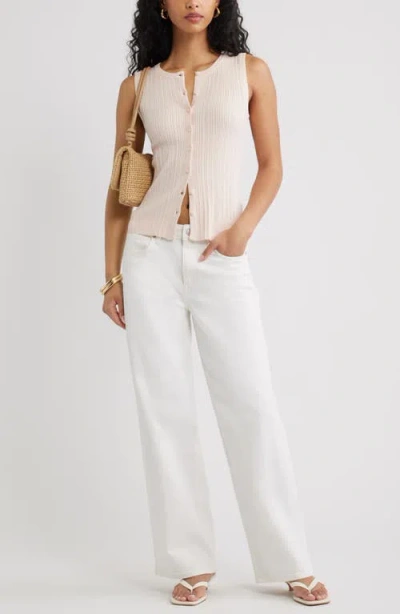 Open Edit Button Front Rib Tank In Pink