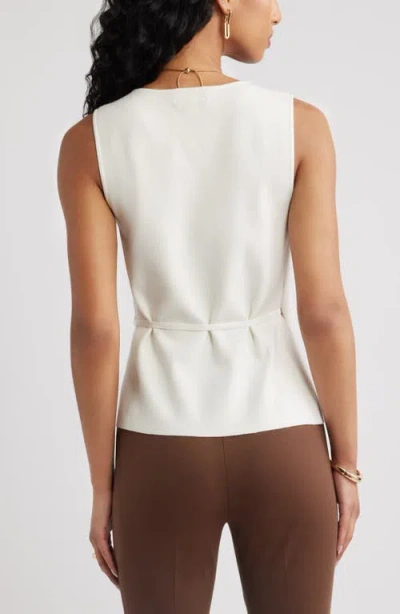 Open Edit Side Tie Sweater Vest In White