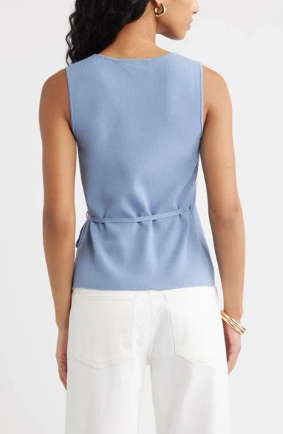 Open Edit Side Tie Sweater Vest In Blue