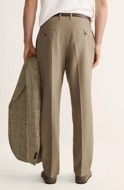 Mango Regular Fit Pleated Pants In Green