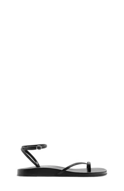 Mango Ankle Strap Slide Sandal In Black