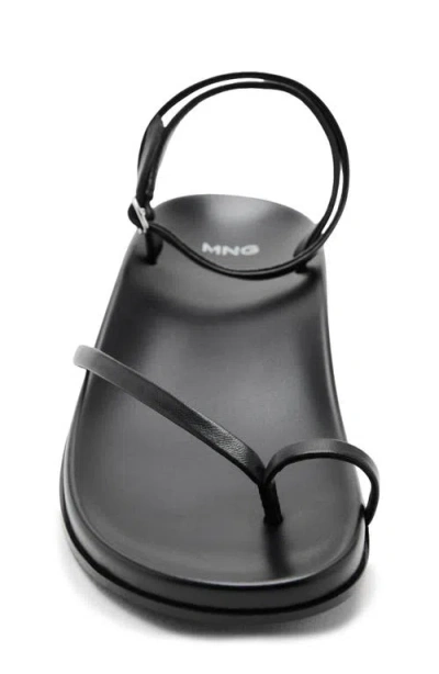 Mango Ankle Strap Slide Sandal In Black