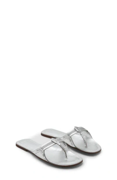 Mango Metallic Leather Sandals In Multi