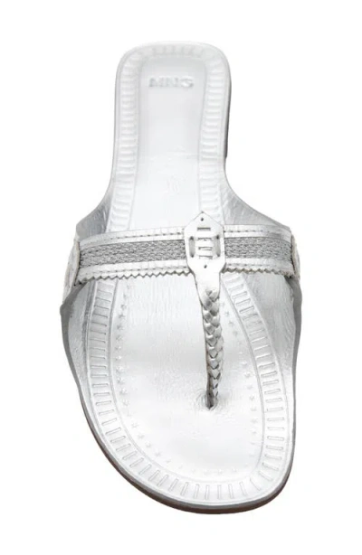Mango Metallic Leather Sandals In Multi