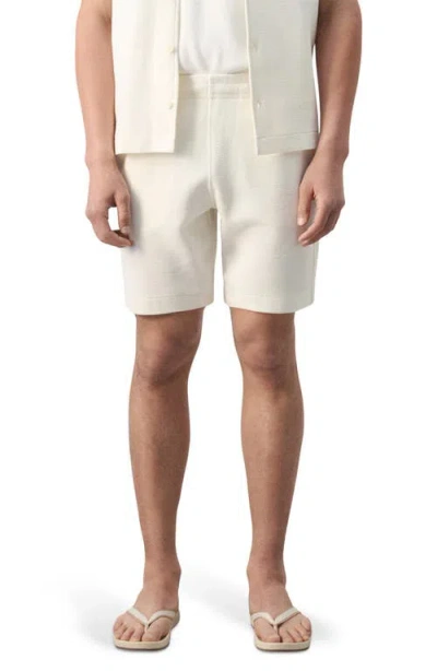 Mango Slim Fit Cotton Waffle Pull-on Shorts In Neutral