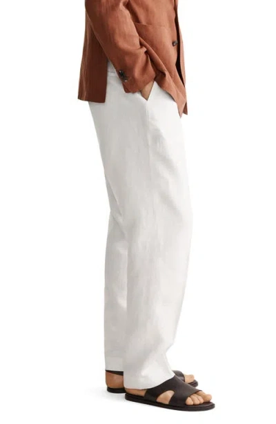 Mango Linen Regular Fit Pants In White