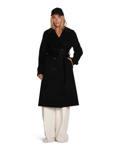 Belle & Bloom Front Runner Belted Coat In Black