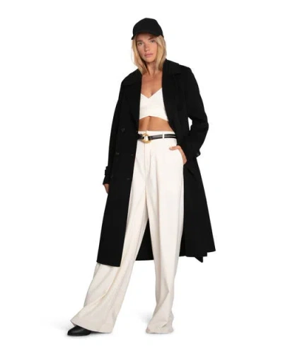 Belle & Bloom Front Runner Belted Coat In Black