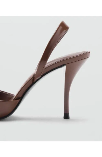 Mango Slingback Stiletto Pump In Brown