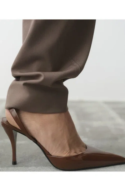 Mango Slingback Stiletto Pump In Brown