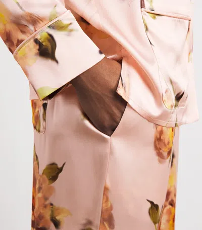 Harrods Silk Midnight Rose Pyjama Set In Multi