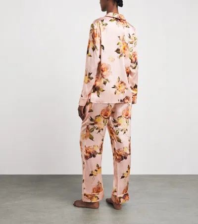 Harrods Silk Midnight Rose Pyjama Set In Multi