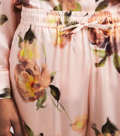 Harrods Silk Midnight Rose Pyjama Set In Multi