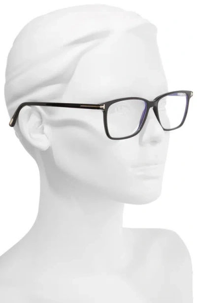 Tom Ford 55mm Irregular Optical Glasses In Black