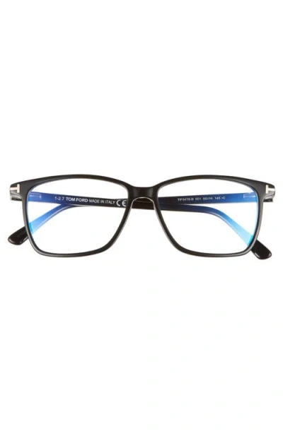 Tom Ford 55mm Irregular Optical Glasses In Black
