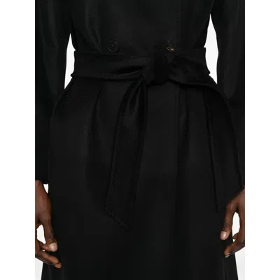 Max Mara Long-sleeved Coat In Black