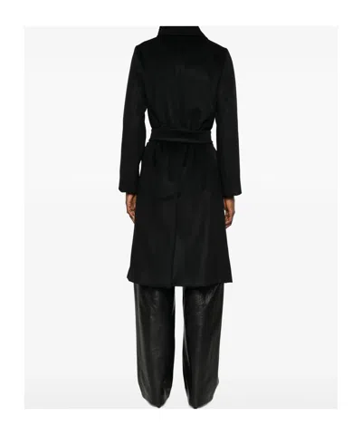 Max Mara Long-sleeved Coat In Black