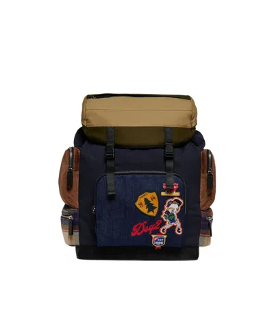 Dsquared2 Backpack With Decorative Patches And Multiple Pockets In Black