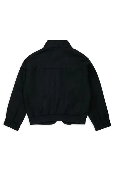Dsquared2 Kids Stand Collar Button Jacket In Black