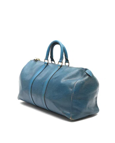 Louis Vuitton Epi Keepall 45 Weekend Bag In Blue