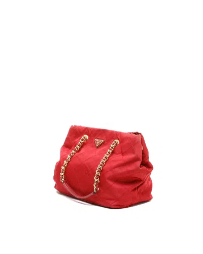 Prada Tessuto Quilted Chain Bag In Red
