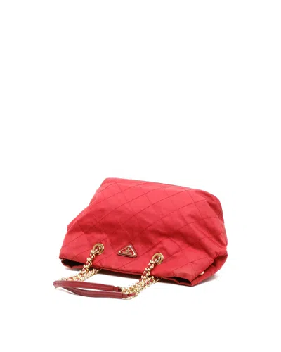Prada Tessuto Quilted Chain Bag In Red