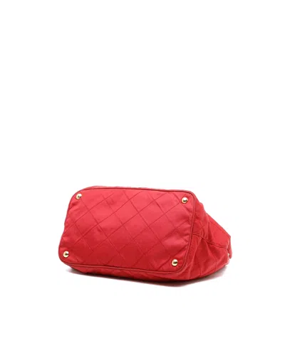 Prada Tessuto Quilted Chain Bag In Red