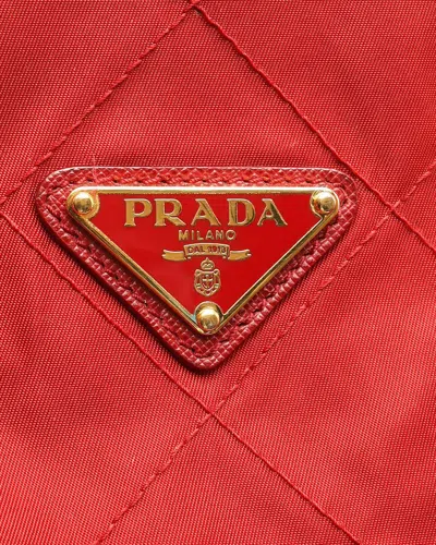 Prada Tessuto Quilted Chain Bag In Red