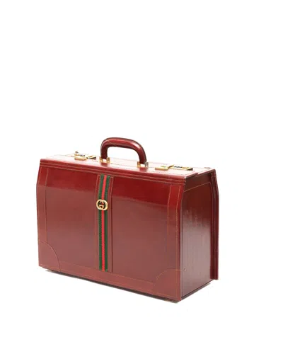 Gucci Web Hard Side Briefcase In Burgundy