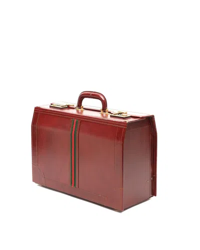 Gucci Web Hard Side Briefcase In Burgundy