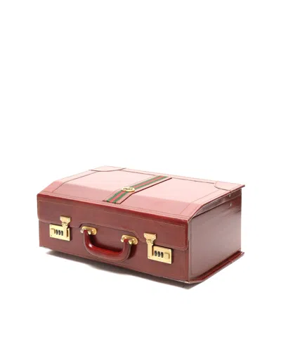 Gucci Web Hard Side Briefcase In Burgundy
