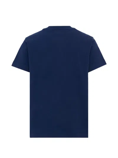 Fendi Logo-embroidered T-shirt In Blue