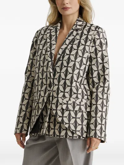 Cuanna Geometric-print Asymmetric Jacket In Multi