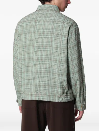 Needles Checked Jacket Collared Neck Chest Pockets In Green