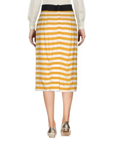 Shop Dolce & Gabbana Woman Midi Skirt Ocher Size 6 Silk, Elastane In Yellow