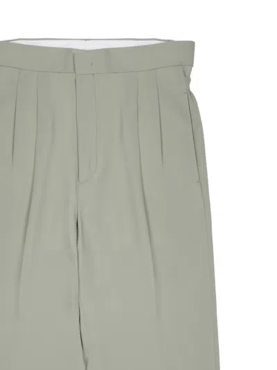 MAT PLEATED STRAIGHT-LEG TROUSERS