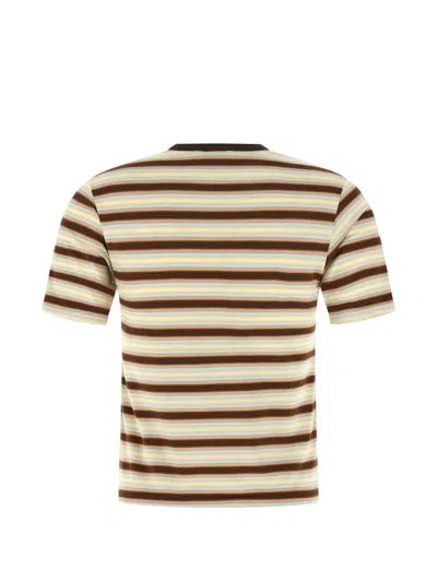 Auralee Gradient Stripes T-shirt In White
