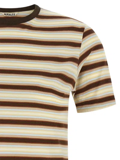 Auralee Gradient Stripes T-shirt In White